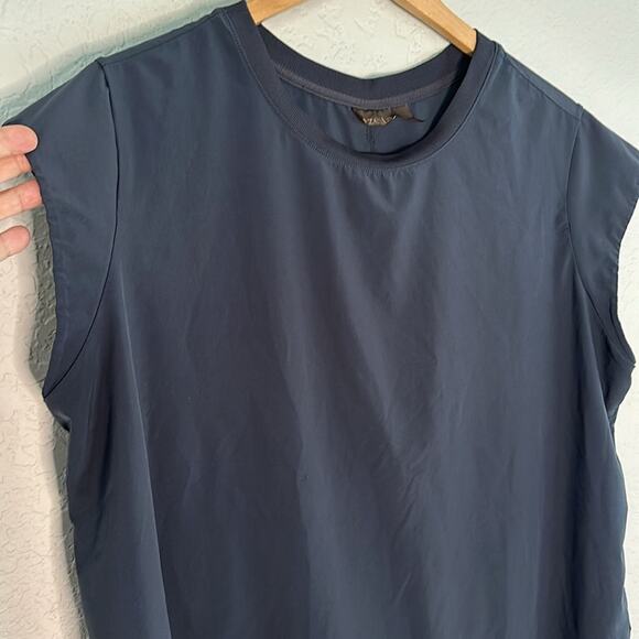 Zella 1X Nylon Stretch Athletic Top T-Shirt Charcoal Gray Athleisure Loungewear - Picture 2 of 6